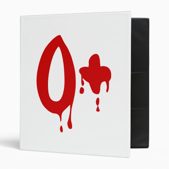 Blood Group O+ Positive #Horror Hospital 3 Ring Binder (Front/Inside)