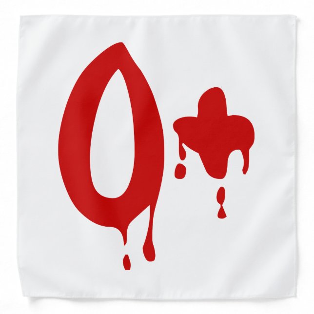 Blood Group O+ Positive #Horror Hospital Bandana (Front)