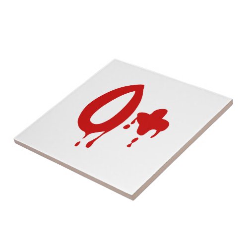 Blood Group O Positive Horror Hospital Ceramic Tile