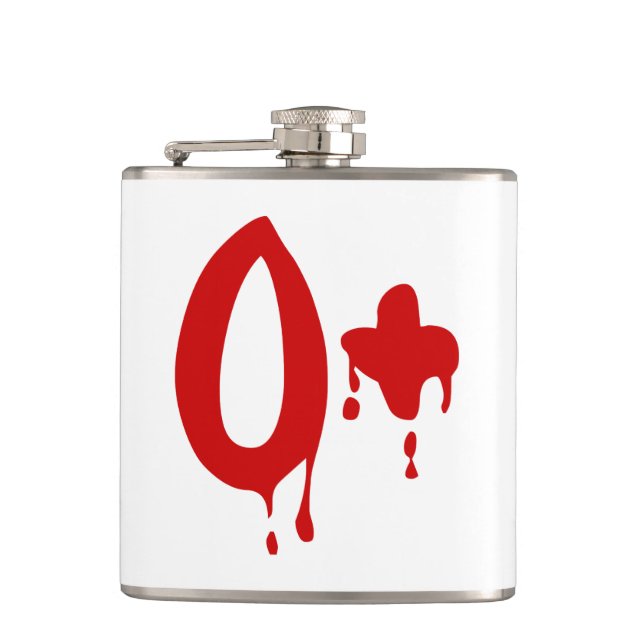 Blood Group O+ Positive #Horror Hospital Flask (Front)