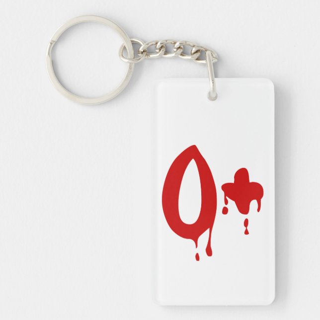 Blood Group O+ Positive #Horror Hospital Keychain (Front)