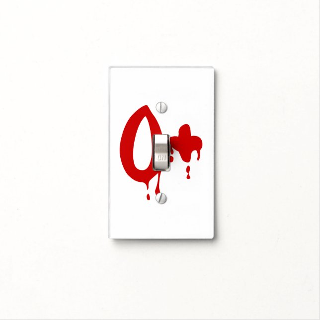 Blood Group O+ Positive #Horror Hospital Light Switch Cover (In Situ)