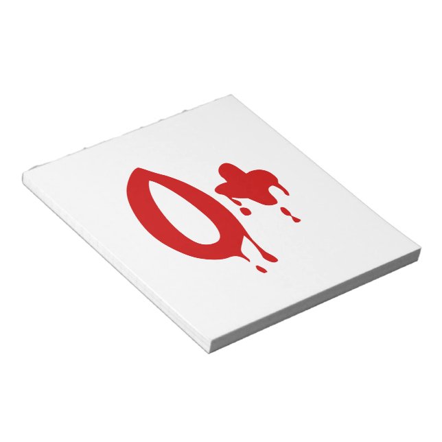 Blood Group O+ Positive #Horror Hospital Notepad (Angled)