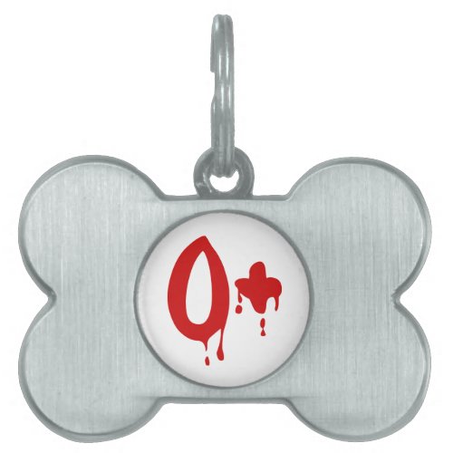 Blood Group O Positive Horror Hospital Pet Name Tag