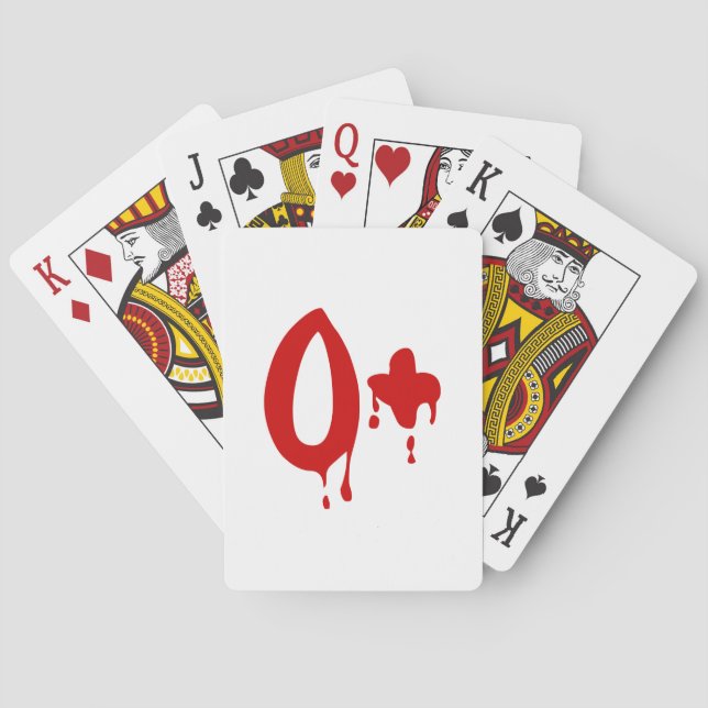 Blood Group O+ Positive #Horror Hospital Poker Cards (Back)