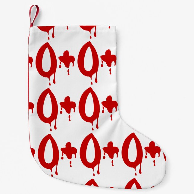 Blood Group O+ Positive #Horror Hospital Small Christmas Stocking (Front)