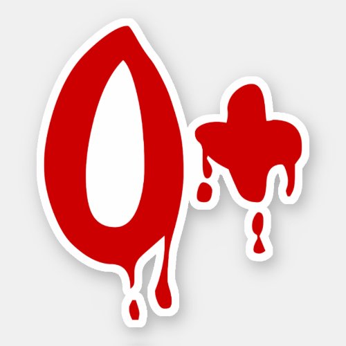 Blood Group O Positive Horror Hospital Sticker