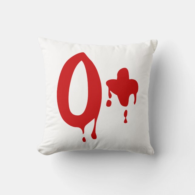 Blood Group O+ Positive #Horror Hospital Throw Pillow (Front)