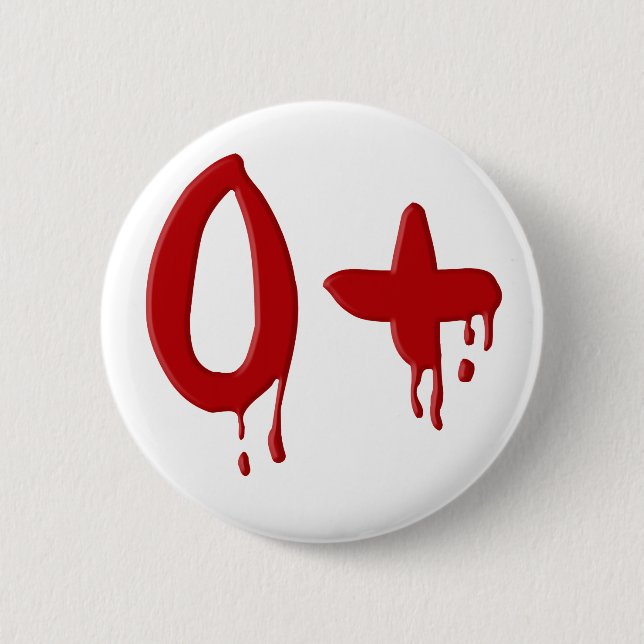 Blood group O positive Pinback Button (Front)