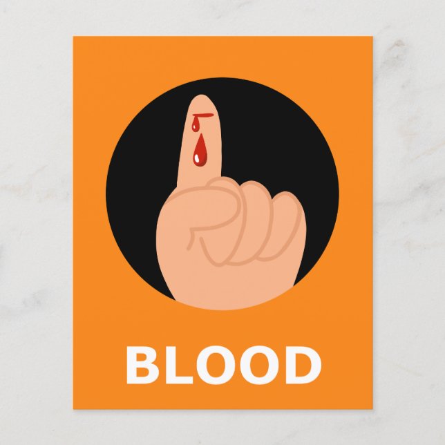 BLOOD Halloween Flashcard (Front)