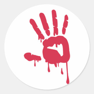 Blood - Hand Classic Round Sticker