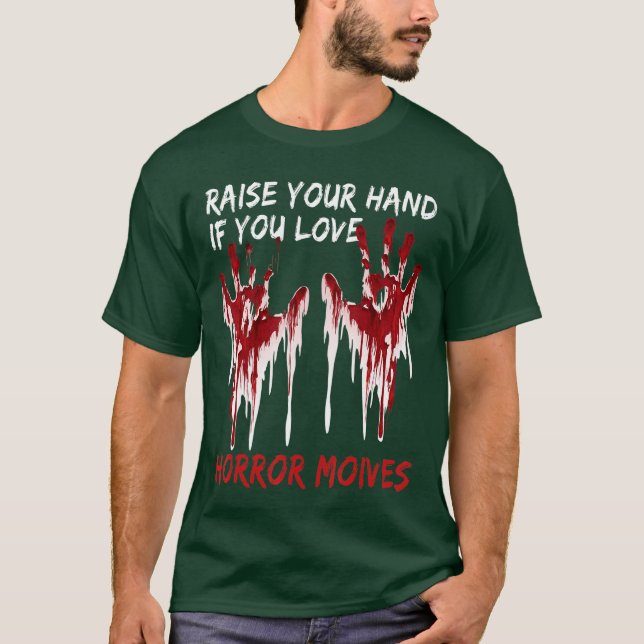 Blood Hand Halloween Horroream Scary Movies Costum T-Shirt (Front)