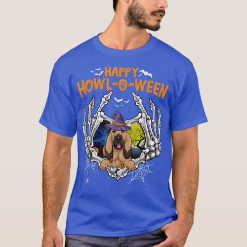 Blood Hound Skeleton Heart Happy HowlOWeen Costume T_Shirt