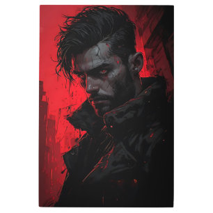 Blood Hunter Dark Portrait Metal Print