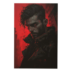 Blood Hunter Dark Portrait Wood Wall Art