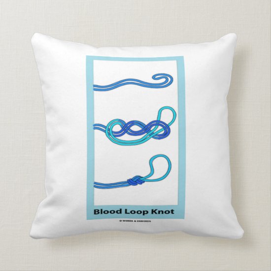 Blood Loop Knot (Knotology Knot Instruction) Throw Pillow