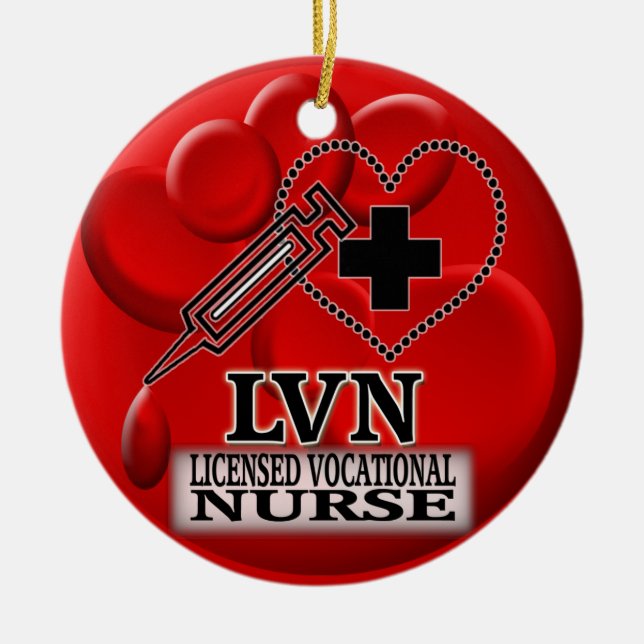 BLOOD LVN ORNAMENT - LICENSED VOCATIONAL NURSE (Front)