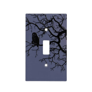 Blood Moon and Night Owl Silhouette Light Switch Cover