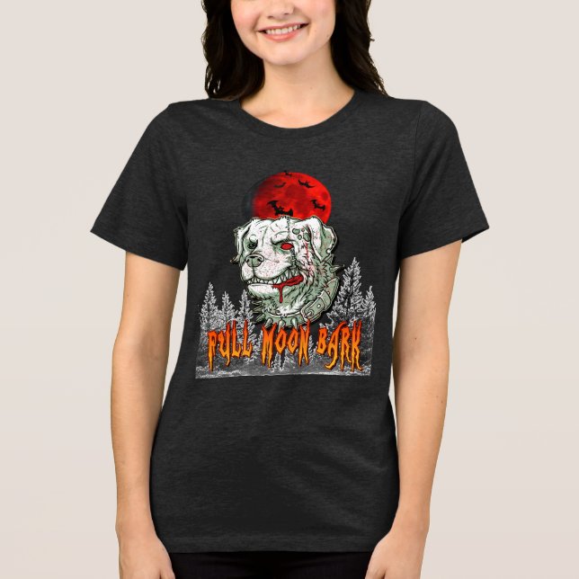 Blood Moon Bark – Zombie Dog Halloween Shirt (Front)