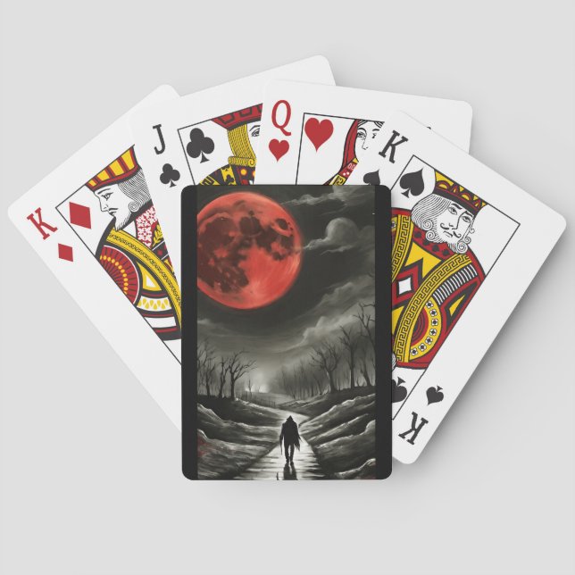 Blood moon black poker cards (Back)
