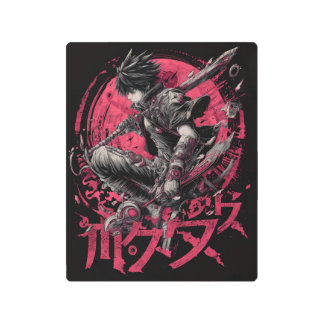Blood Moon Blade: Metal Print