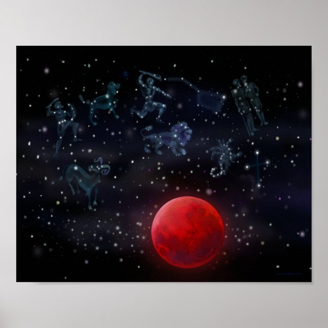 Blood Moon Constellations Poster (Front)