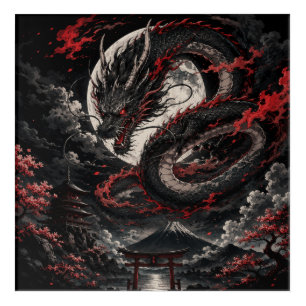 Blood Moon Dragon Acrylic Print