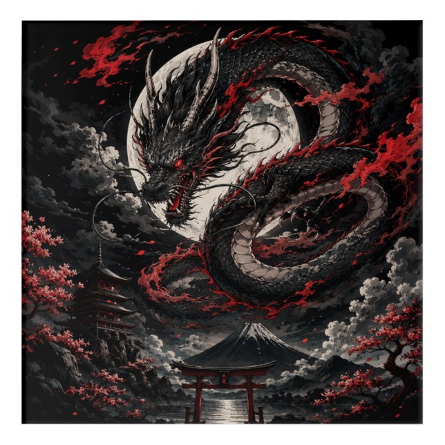 Blood Moon Dragon Acrylic Print (Front)