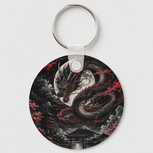 Blood Moon Dragon Keychain (Front)