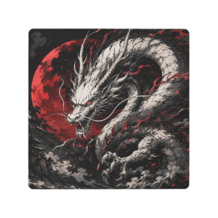 Blood Moon Dragon Metal Print
