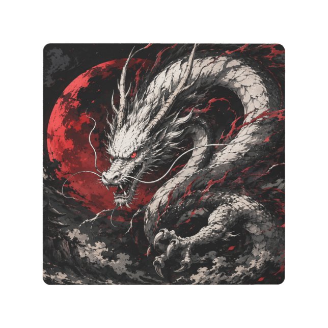 Blood Moon Dragon Metal Print (Front)