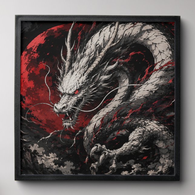 Blood Moon Dragon Peel And Stick Photo Tile (Front Set)