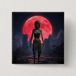 Blood Moon Female Zombie Button