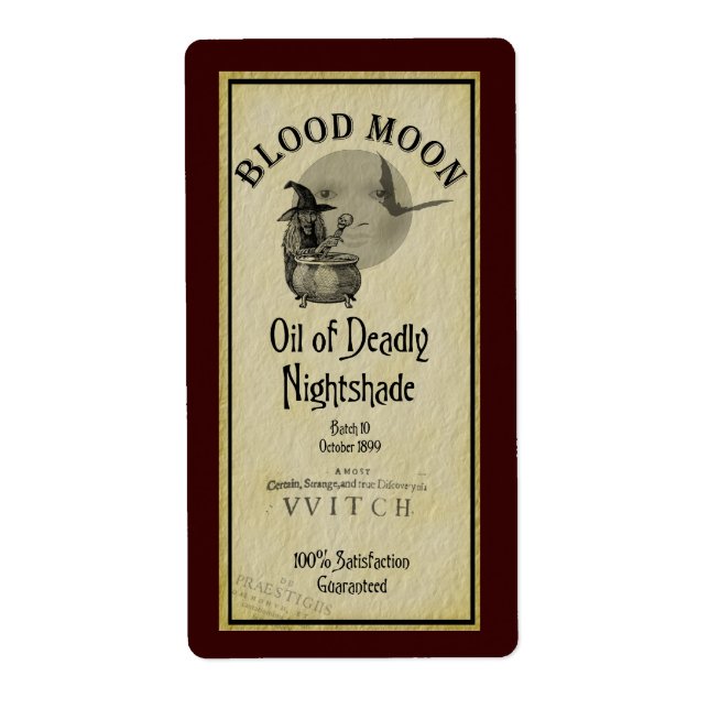 Blood Moon Halloween Label (Front)