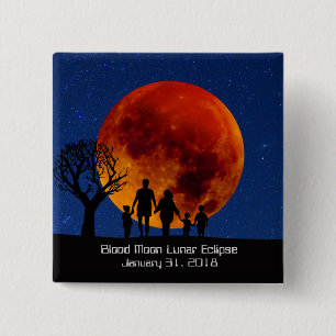 Blood Moon Lunar Eclipse 2018 Pinback Button