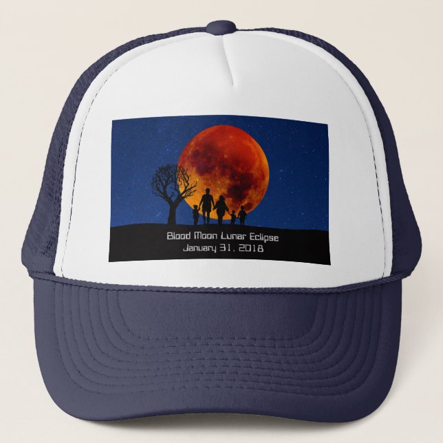 Blood Moon Lunar Eclipse 2018 Trucker Hat (Front)