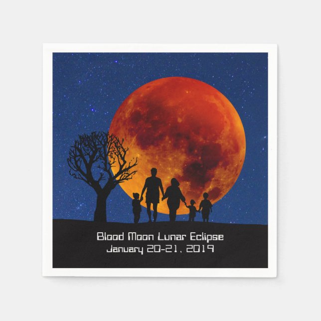 Blood Moon Lunar Eclipse 2019 Napkins (Front)