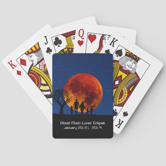 Blood Moon Lunar Eclipse 2019 Poker Cards (Back)