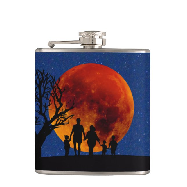Blood Moon Lunar Eclipse Family Flask (Front)