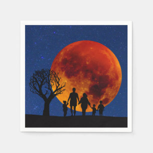 Blood Moon Lunar Eclipse Family Paper Napkins