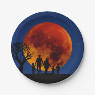 Blood Moon Lunar Eclipse Family Paper Plates