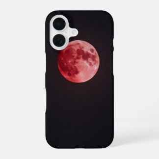 Blood Moon on Black Minimal Phone Case