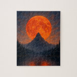 Blood Moon Over Mountain Puzzle
