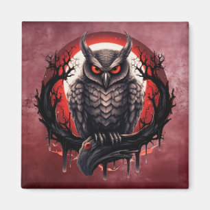 Blood Moon Owl Magnet