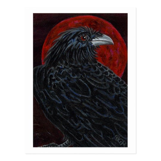 Blood Moon Raven Postcard | Zazzle.com