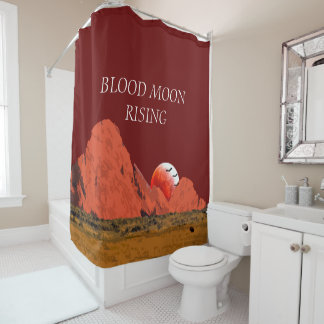 Blood Moon Rising Digital Art Shower Curtain