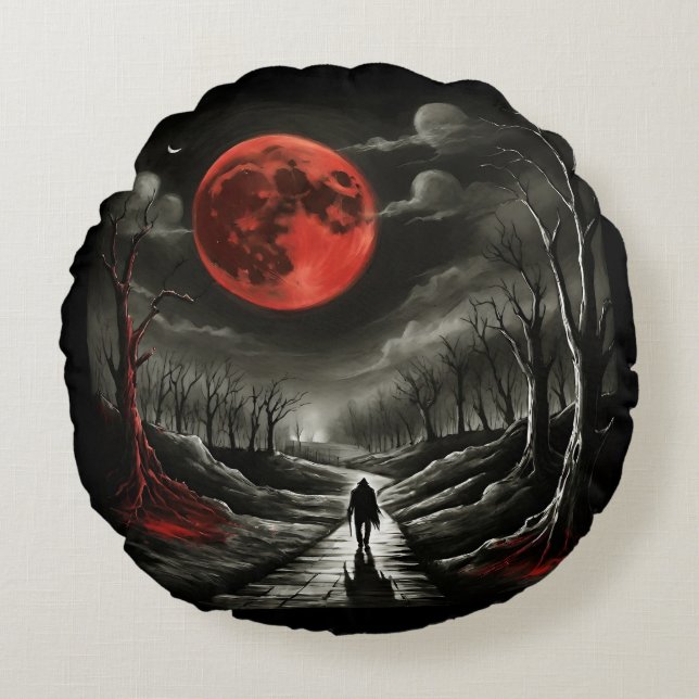 Blood moon round pillow (Front)