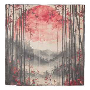 Blood Moon Sakura Ink Wash (1) Duvet Cover