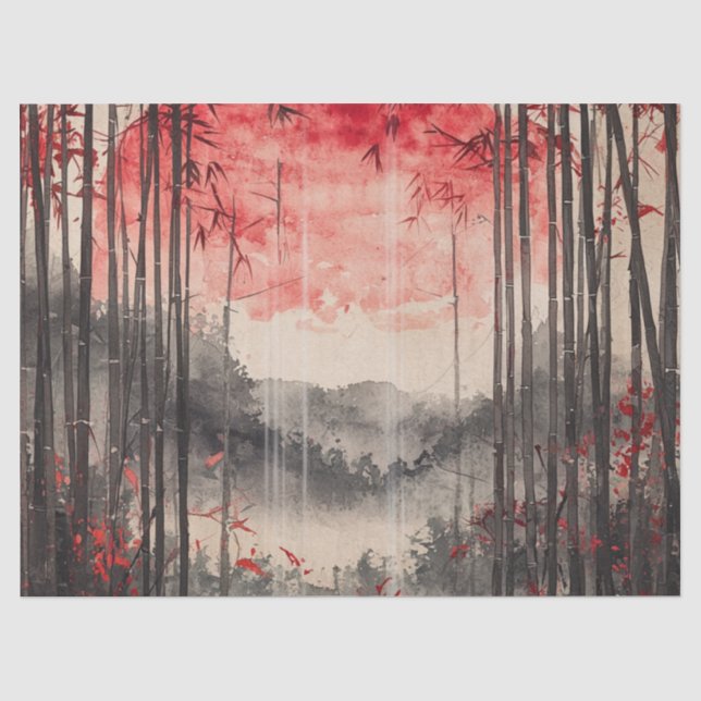 Blood Moon Sakura Ink Wash (1) Tissue Paper (Front)