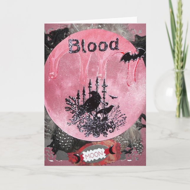 BLOOD Moon Samhain FAIRY Greeting CARD Halloween (Front)